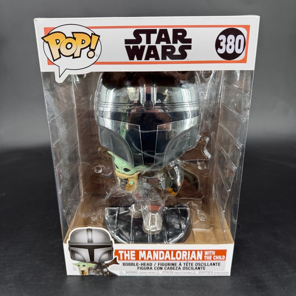 Funko Pop Star Wars The Mandalorian with The Child 380 Chrome Bobble-Head Figure